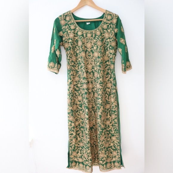 Indian/Pakistani Asian Weddings Fancy Capri Trousers Kameez dress size Small - Picture 6 of 16